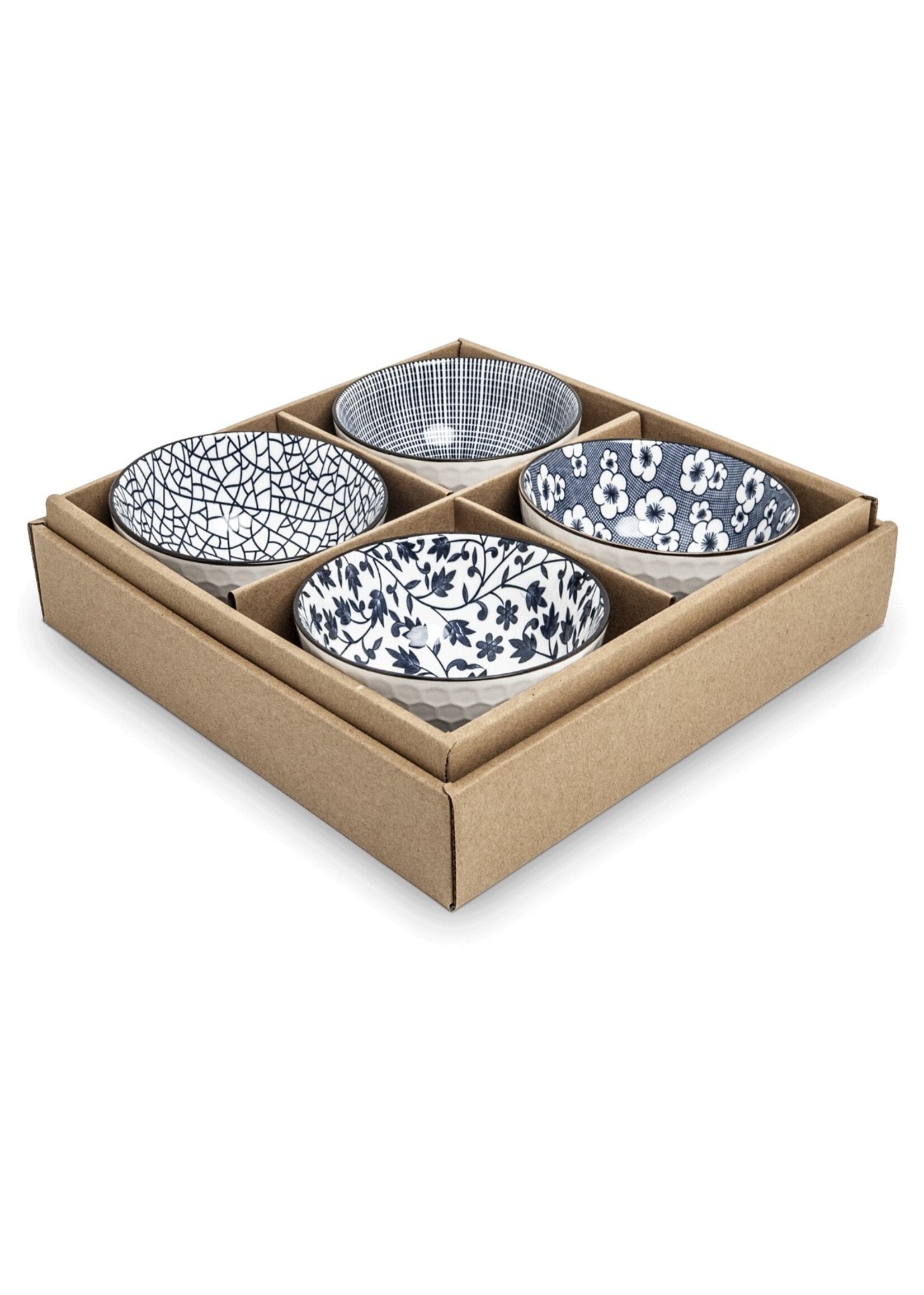 Edo Japan Bowl set, 4-pcs, mixed designs, 11.5x6cm, giftbox