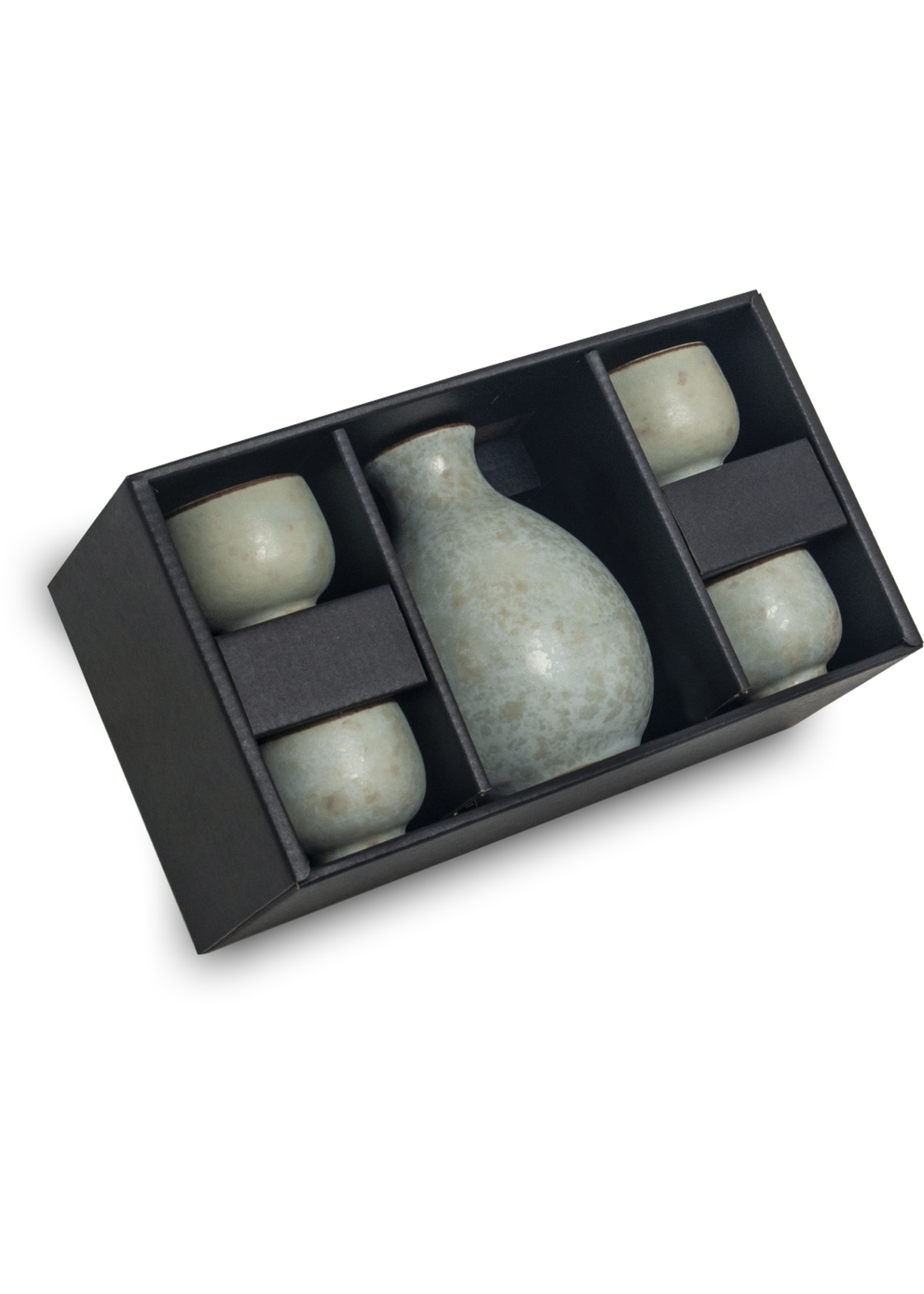 Edo Japan Sake Set Edo Hanagreen, 5-pcs set, giftbox, made in Japan