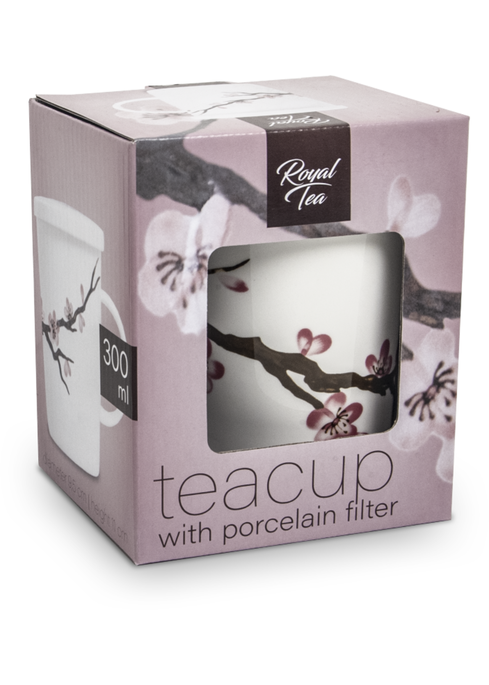 Edo Japan Edo Teamug set, Sakura, porcelain filter, giftbox
