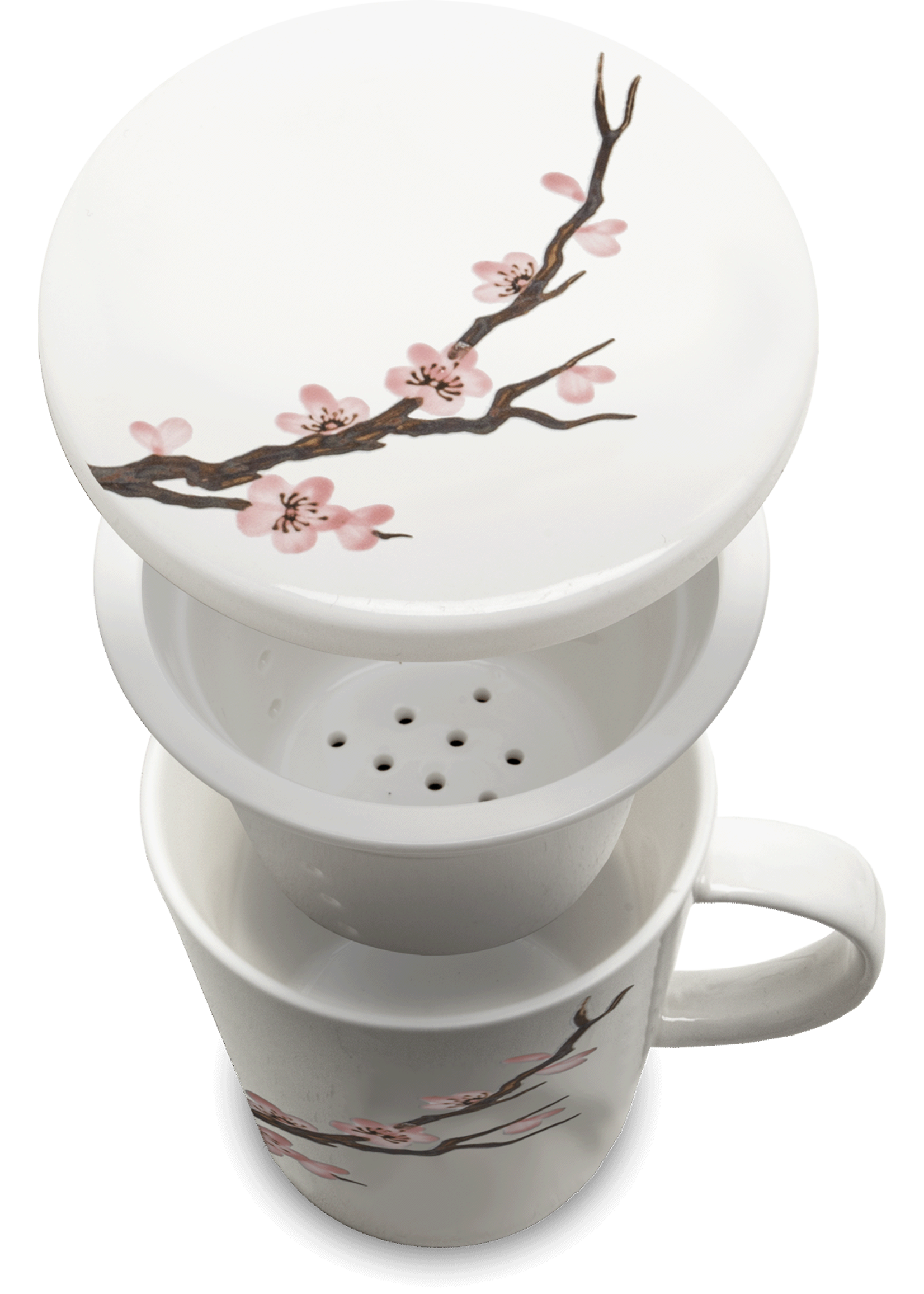 Edo Japan Edo Teamug set, Sakura, porcelain filter, giftbox
