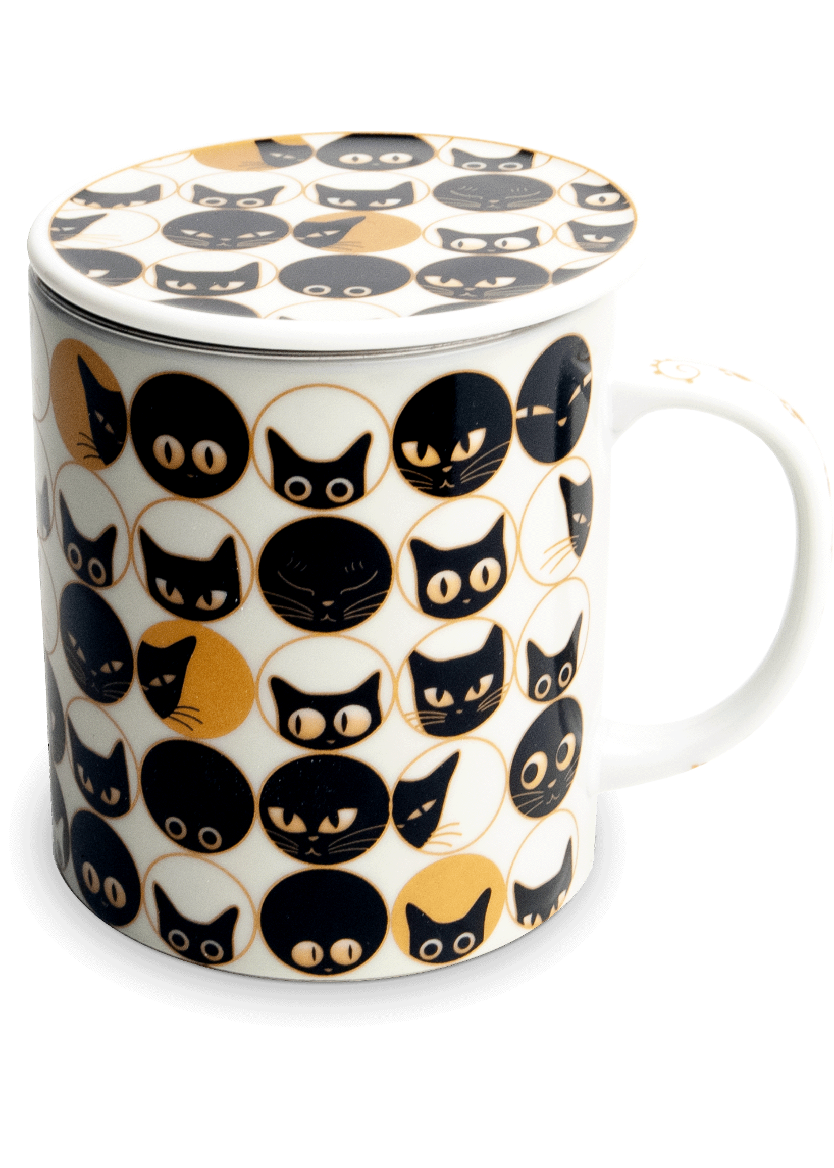 Edo Japan Edo Teamug set, Cats Expressions, inox filter, 350ml, made in Japan