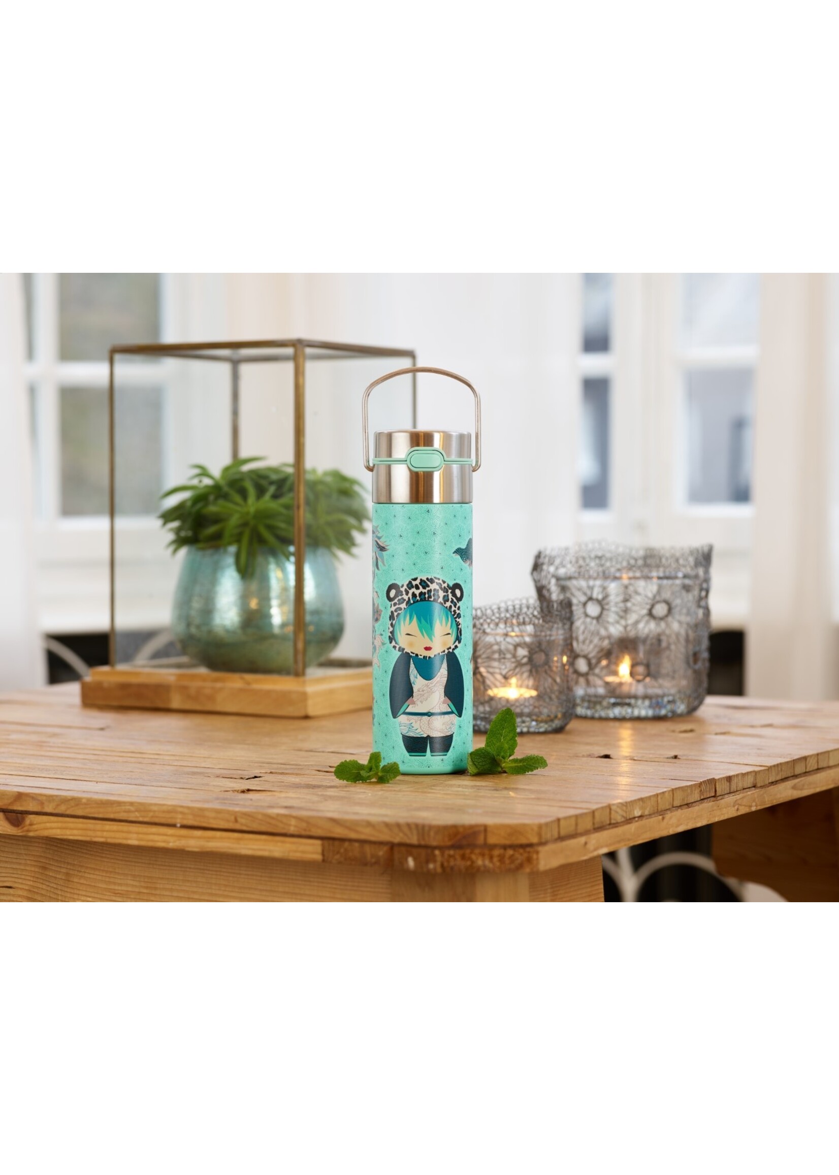 Eigenart Leeza inox drink bottle and teamaker LITTLE ANIMALS LEO by Eigenart
