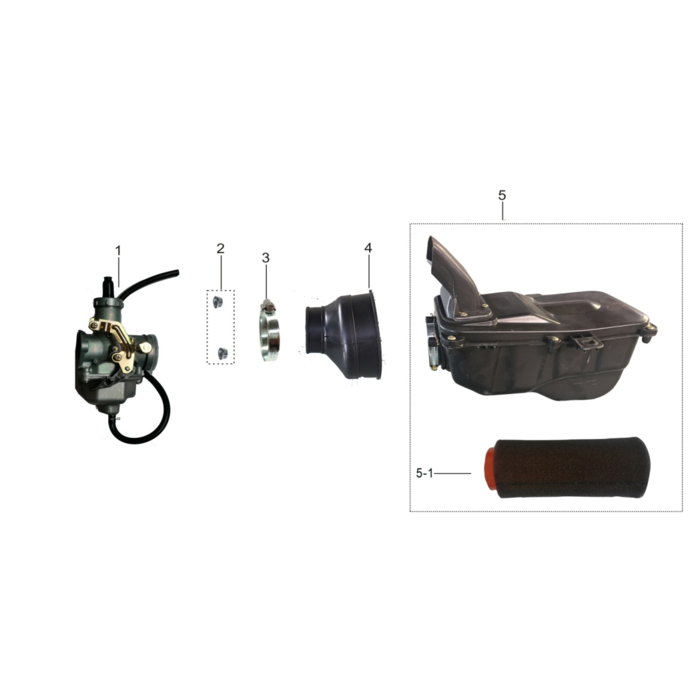 Kayo AU200 OEM Ersatzteile - Luftfilter & Vergaser