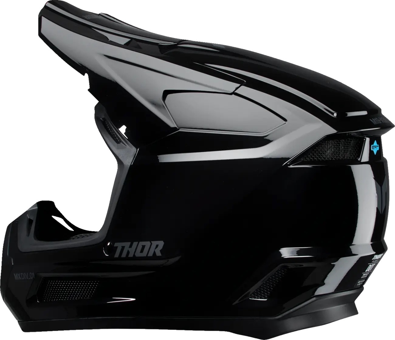 Thor Kinderhelm Fleet Blackout Helm - schwarz glänzend