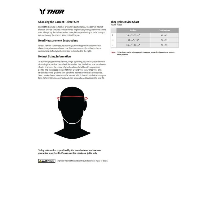 Thor Kinderhelm Fleet Blackout Helm - schwarz glänzend