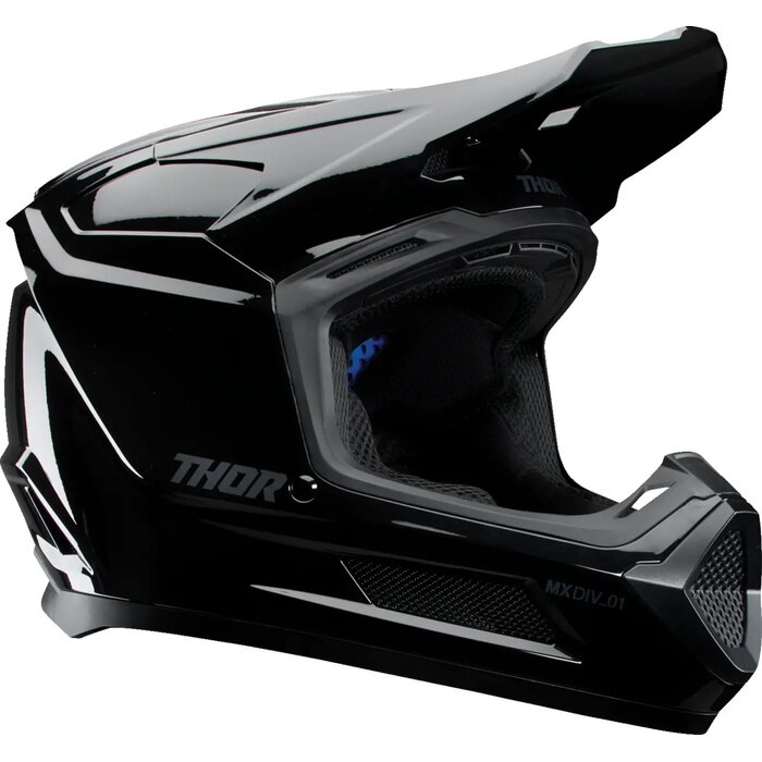 Thor Kinderhelm Fleet Blackout Helm - schwarz glänzend