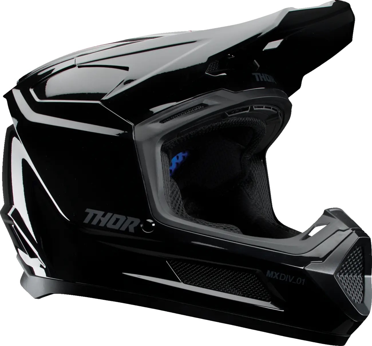 Thor Kinderhelm Fleet Blackout Helm - schwarz glänzend