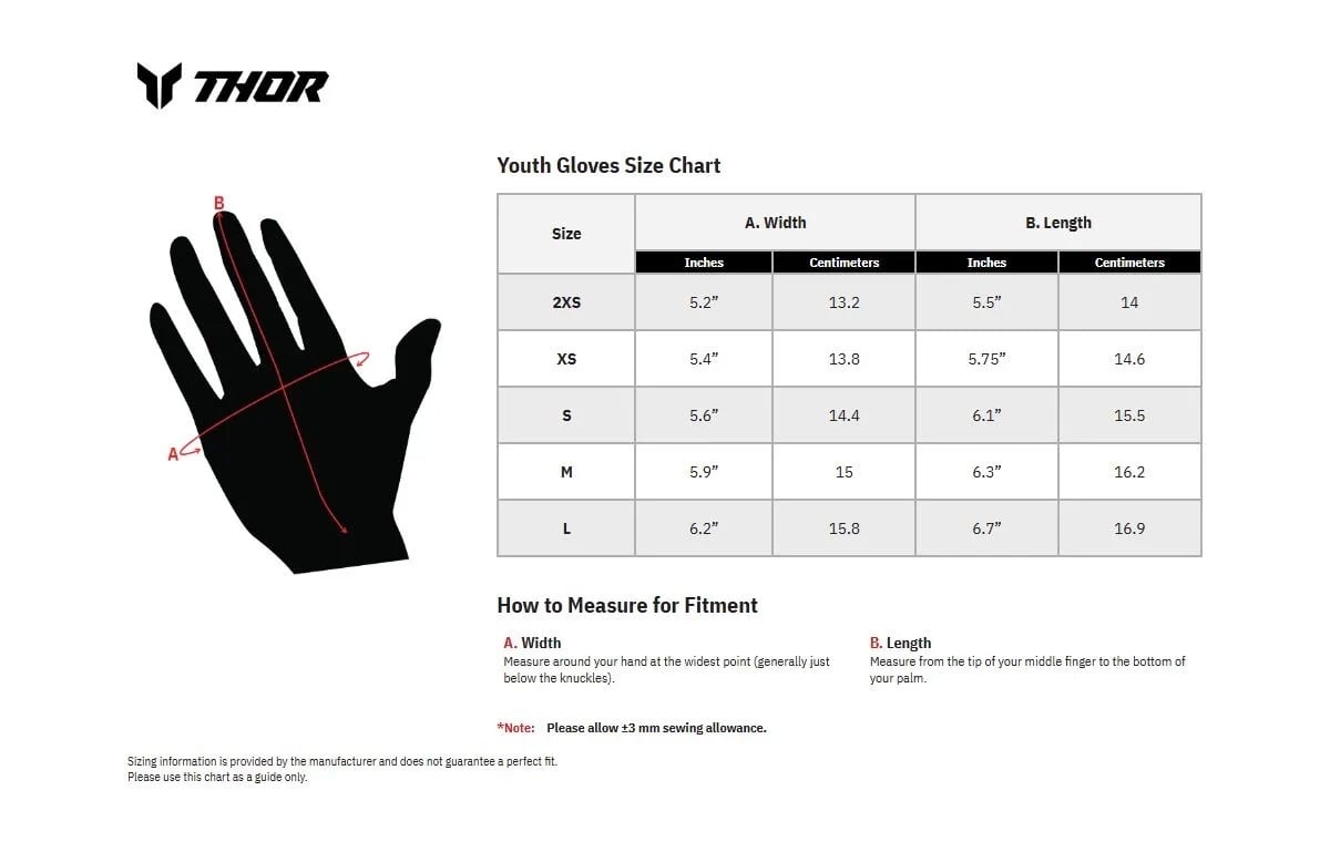 Thor Kinder Handschuhe Ridemode Static schwarz