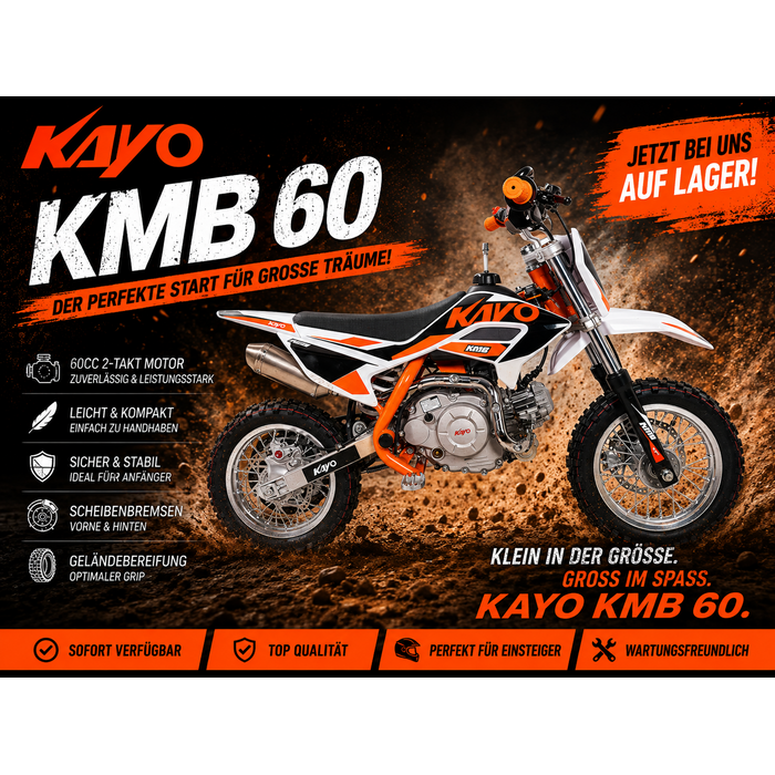 Kayo Dirtbike KMB 60 mit 10/10“ Räder Automatik und E-Start