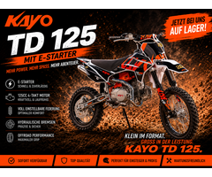 Kayo TD 125  mit 12/14“ Räder 4 Gang Schalter - E-Start & Kickstart