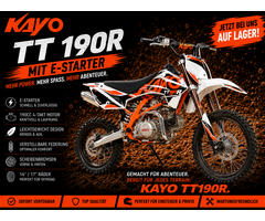 Kayo Dirtbike TT190R mit 14/17“ Räder voll einstellbares Fahrwerk und E-Start
