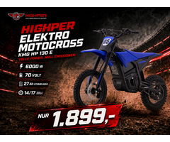 Highper Elektro Motocross KMG HP 130 E 6000W 72 Volt 27Ah Lithium Akku 14/17