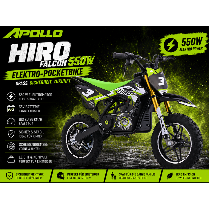 Apollino Rocket Hiro Dirtbike 550W 10" 10" Räder