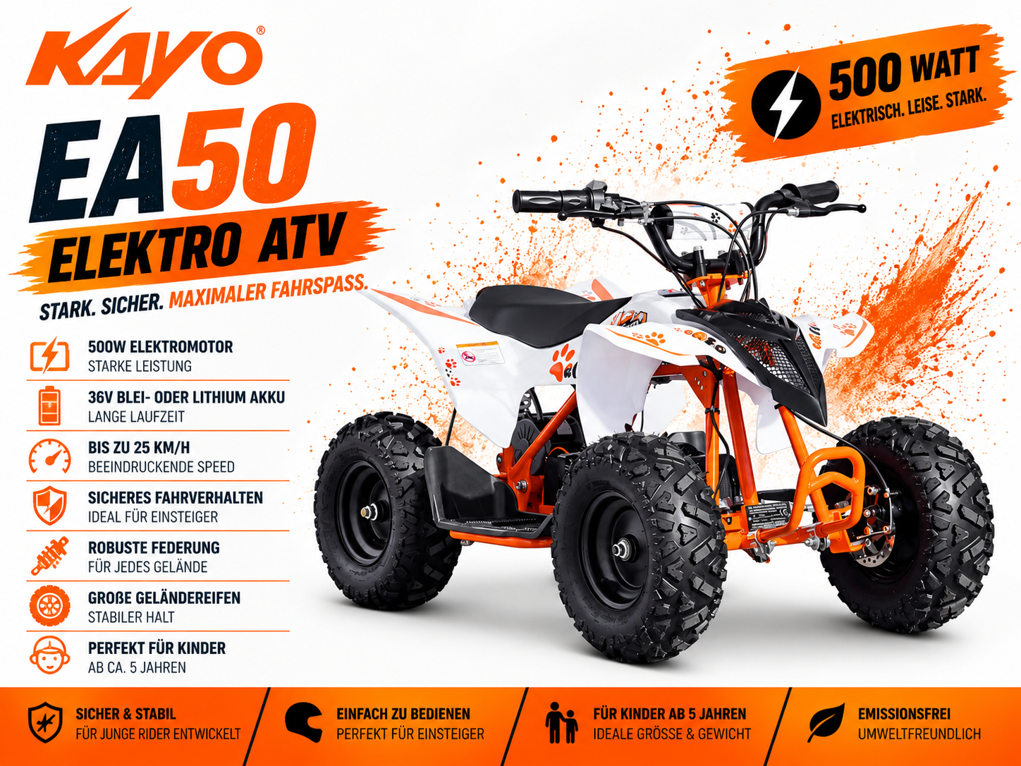 Kayo EA50 Elektro Kinderquad