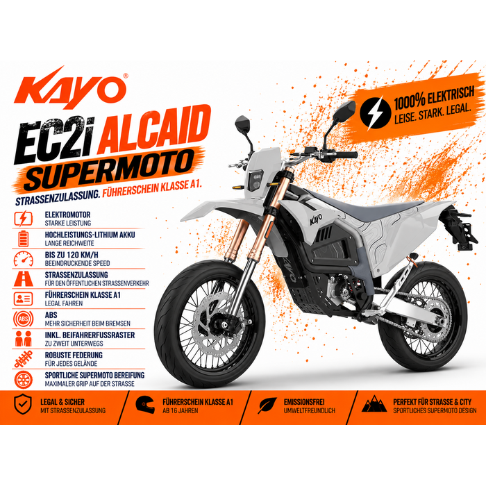 Kayo EC2I Alcaid elektrisches Motorrad mit Straßenzulassung