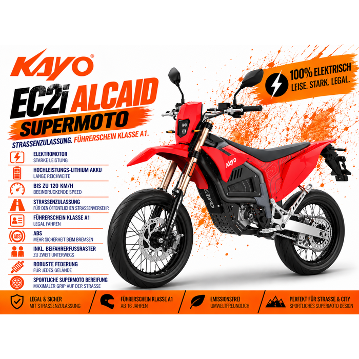 Kayo EC2I Alcaid elektrisches Motorrad mit Straßenzulassung