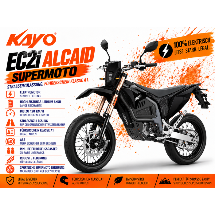 Kayo EC2I Alcaid elektrisches Motorrad mit Straßenzulassung