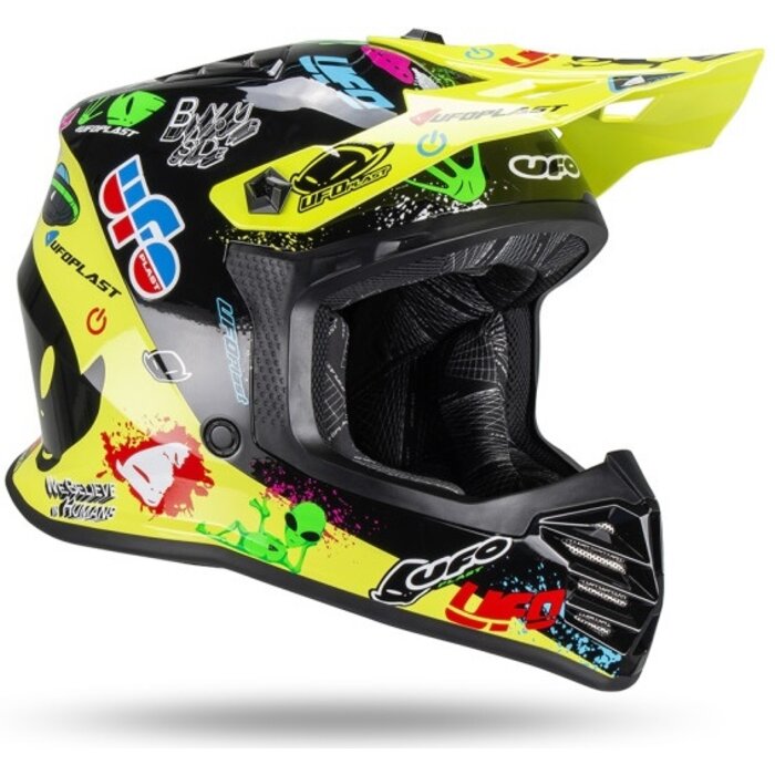 UFO Kinder Motocross Helm Korey gelb schwarz