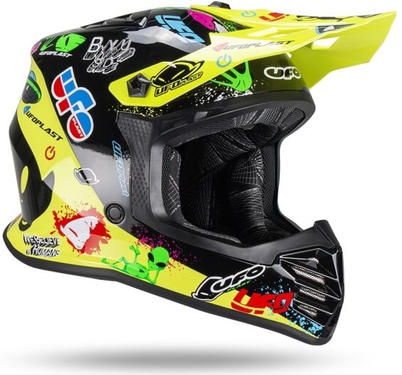 UFO Kinder Motocross Helm Korey gelb schwarz