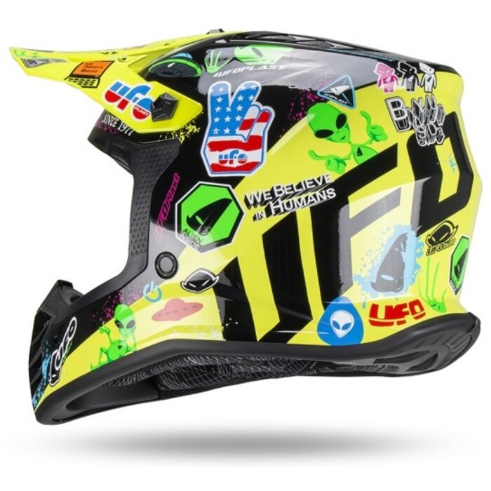 UFO Kinder Motocross Helm Korey gelb schwarz