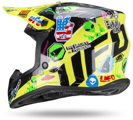 UFO Kinder Motocross Helm Korey gelb schwarz