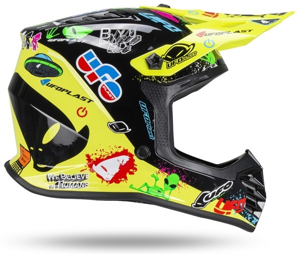 UFO Kinder Motocross Helm Korey gelb schwarz