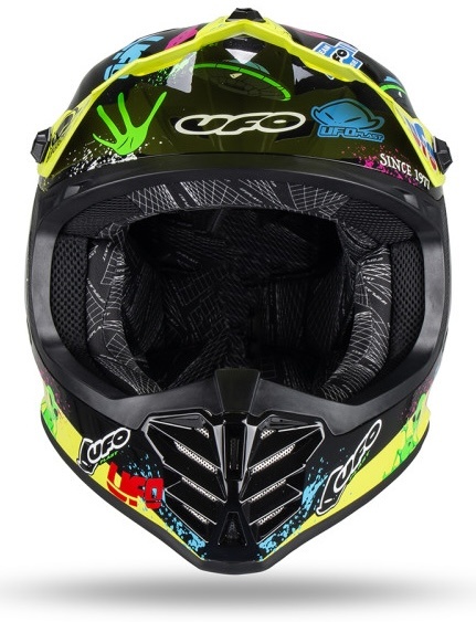UFO Kinder Motocross Helm Korey gelb schwarz