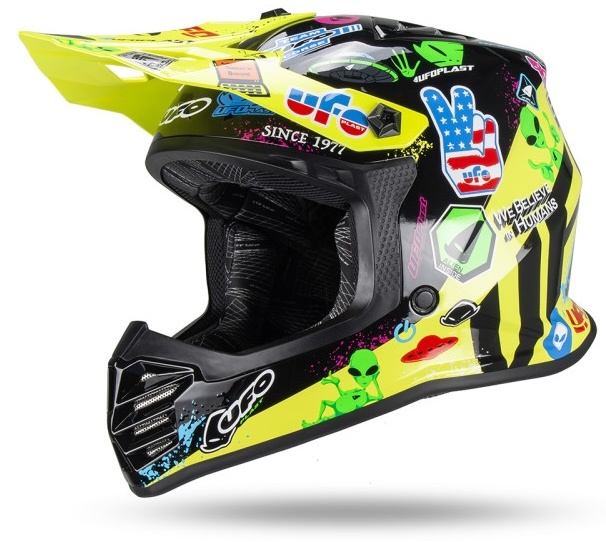 UFO Kinder Motocross Helm Korey gelb schwarz