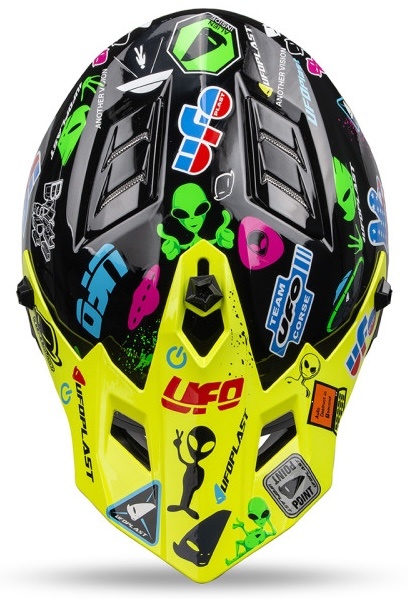 UFO Kinder Motocross Helm Korey gelb schwarz