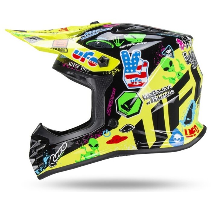 UFO Kinder Motocross Helm Korey gelb schwarz