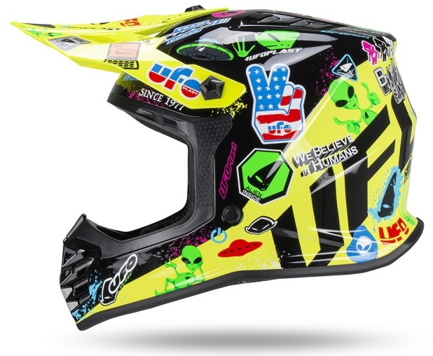 UFO Kinder Motocross Helm Korey gelb schwarz