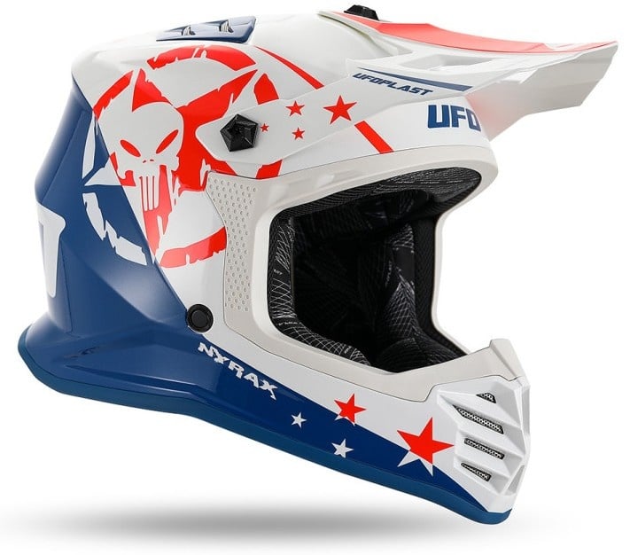UFO Kinder Motocross Helm Korey weiss blau