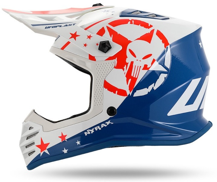 UFO Kinder Motocross Helm Korey weiss blau