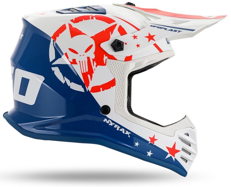 UFO Kinder Motocross Helm Korey weiss blau