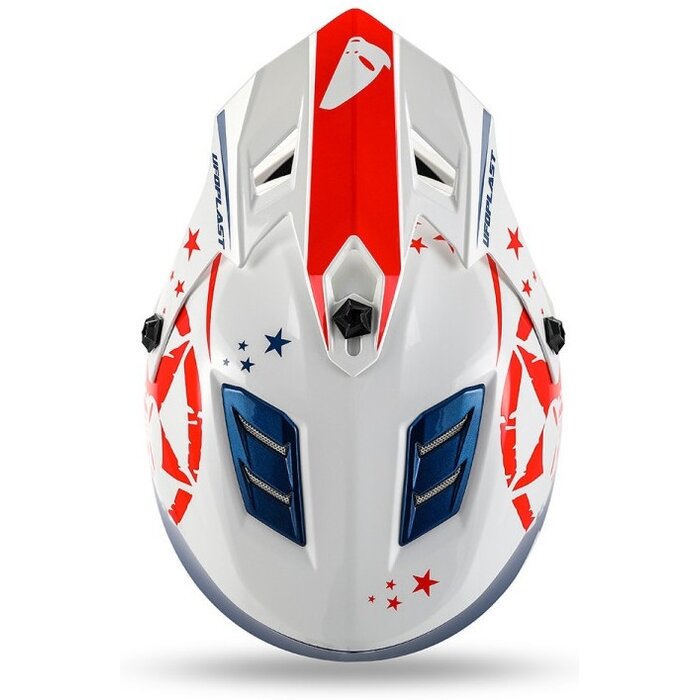 UFO Kinder Motocross Helm Korey weiss blau