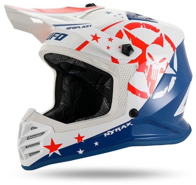 UFO Kinder Motocross Helm Korey weiss blau