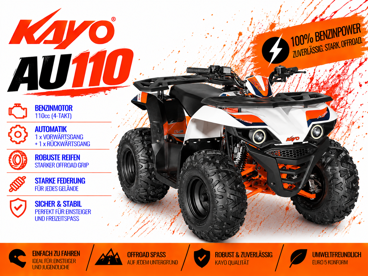 Kayo AU110 Utility Kinderquad Automatik