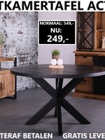 Eettafel Mangohout Kruispoot New York ZWART