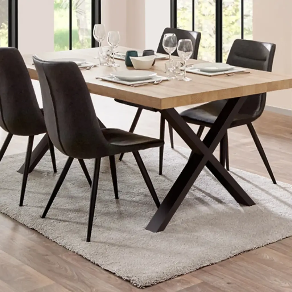 Ronde eettafel Miami Mangohout  SCHUINE RAND
