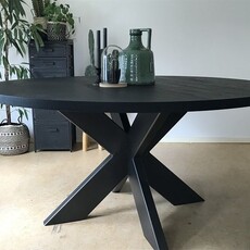 Ronde eettafel Las Vegas Mangohout Zwart