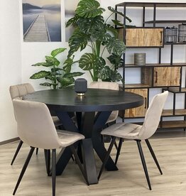 Ronde eettafel Las Vegas Mangohout Zwart