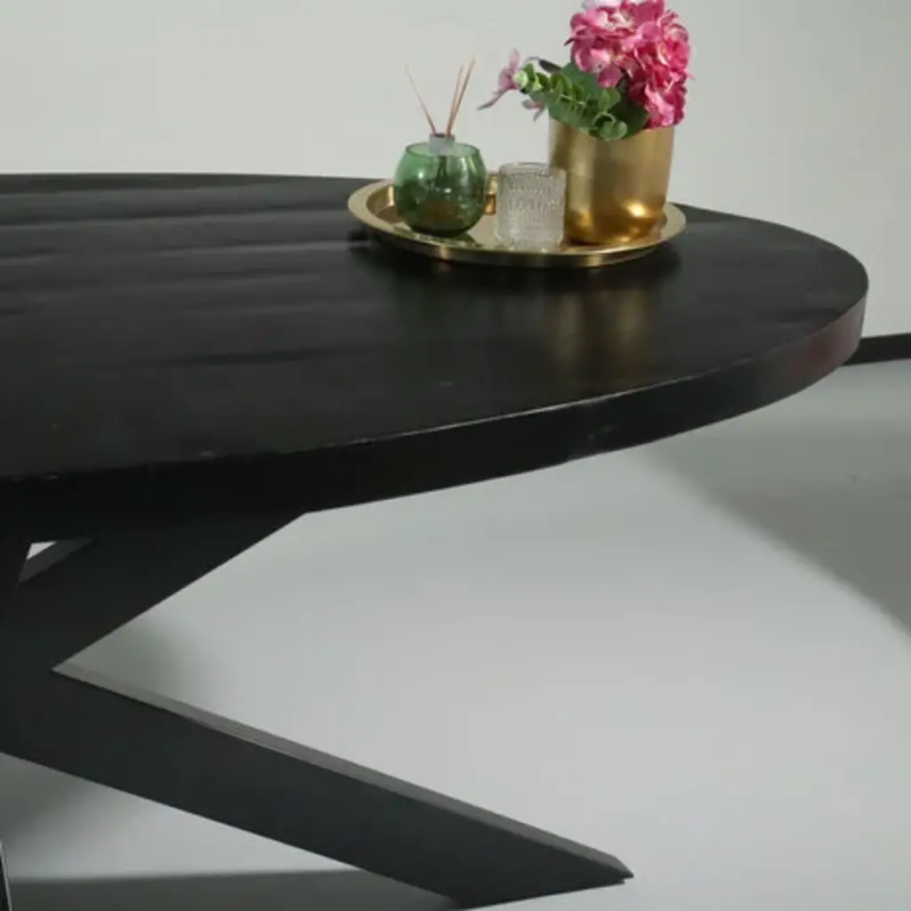 Ovaal eettafel Mangohout zwart Birmingham