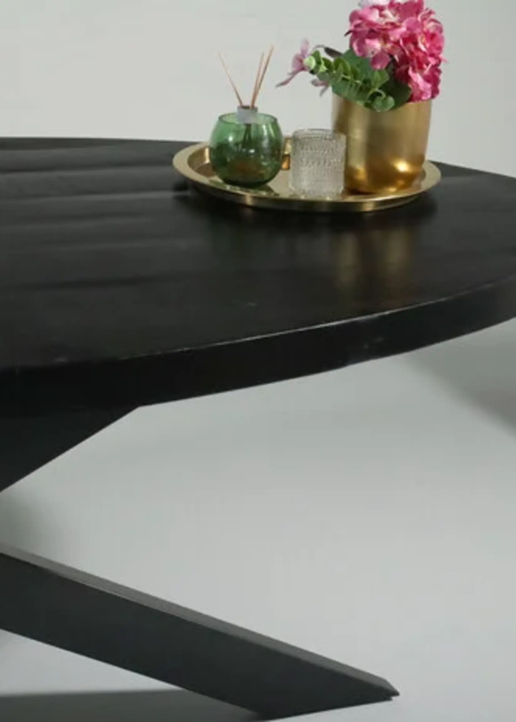 Ovaal eettafel Mangohout zwart Birmingham