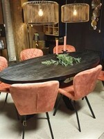 Ovaal eettafel Mangohout zwart Birmingham