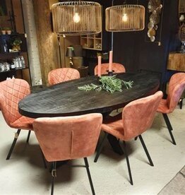 Ovaal eettafel Mangohout zwart Birmingham