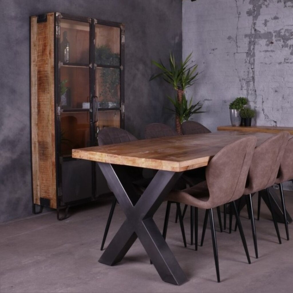 Rechthoek eettafel Mangohout X poot Glasgow