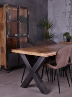 Rechthoek eettafel Mangohout X poot Glasgow