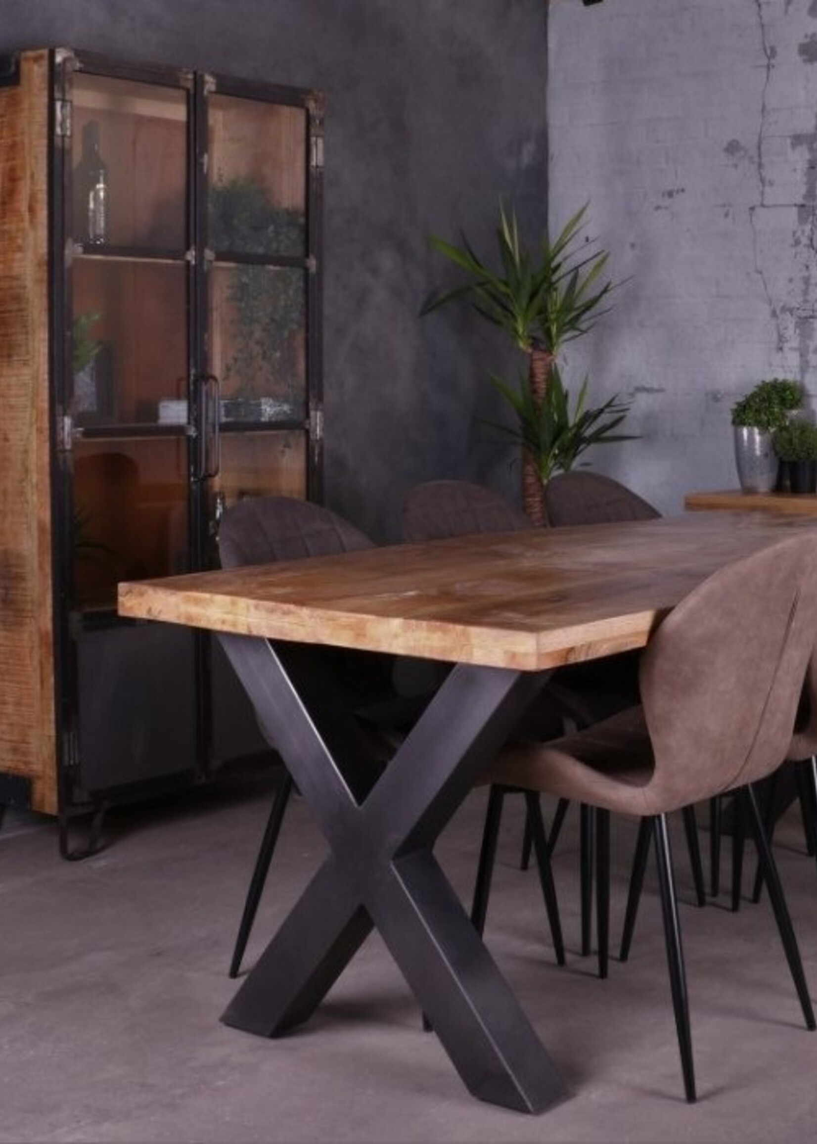 Rechthoek eettafel Mangohout X poot Glasgow