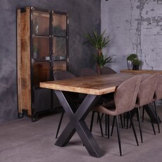 Rechthoek eettafel Mangohout X poot Glasgow