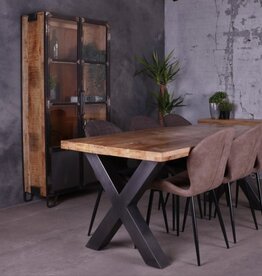 Rechthoek eettafel Mangohout X poot Glasgow